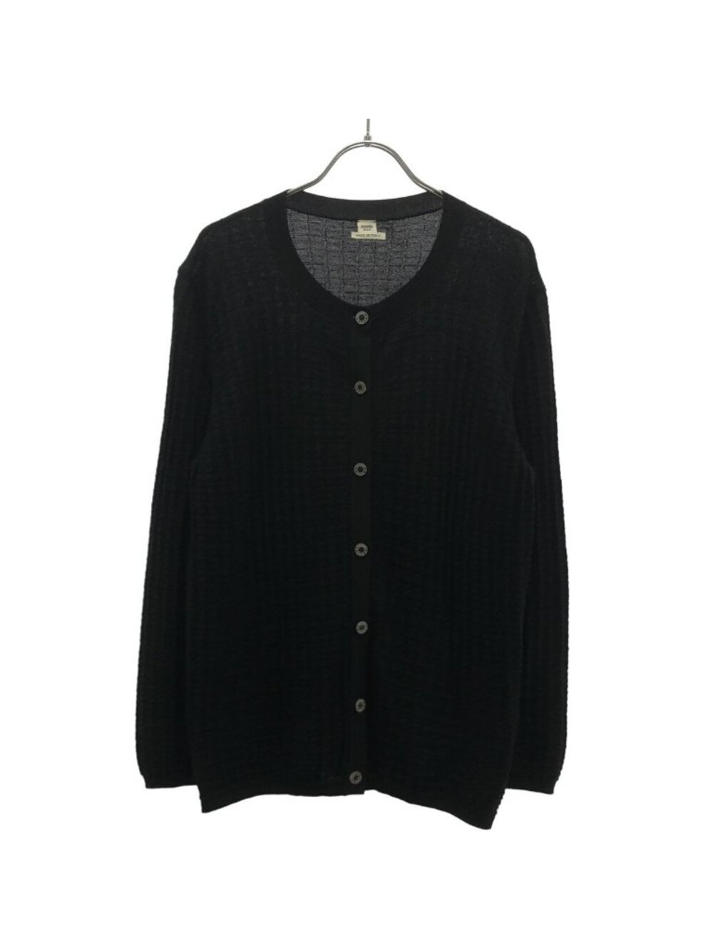 Hermes Cashmere Silk Knit Cardigan Black 42